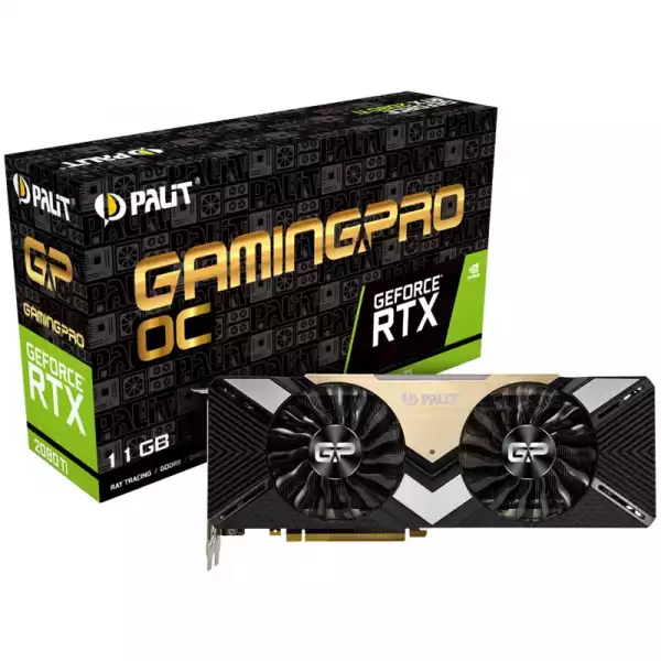 PALIT Video Card GeForce RTX 2080Ti nVidia, Gaming Pro OC 11GB GDDR6,352bit ,HDMI,DP1.4x3, USB TypeC part# NE6208TS20LC-150A PALIT Video Card GeForce RTX 2080Ti nVidia, Gaming Pro OC 11GB GDDR6,352bit ,HDMI,DP1.4x3, USB TypeC part# NE6208TS20LC-150A