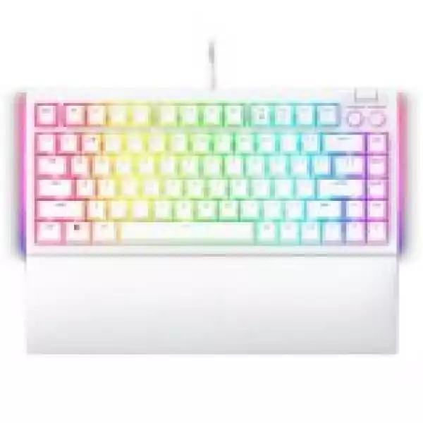 Razer BlackWidow V4 75% White, Gaming Keyboard, US Layout, Hot-swappable Design, Compact 75% Layout with Aluminum Case, Mechanical Switches (Tactile), Razer Chroma RGB, Dedicated media roller with 2 dedicated media buttons, Detachable Type C Cable Razer BlackWidow V4 75% White, Gaming Keyboard, US Layout, Hot-swappable Design, Compact 75% Layout with Aluminum Case, Mechanical Switches (Tactile), Razer Chroma RGB, Dedicated media roller with 2 dedicated media buttons, Detachable Type C Cable