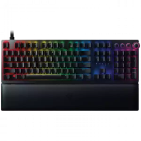Razer Huntsman V2 Analog (Analog Switch), Optical Gaming Keyboard, US Layout, Doubleshot PBT Keycaps, Sound Dampening Foam, Razer Chroma™ RGB, Up to 8000Hz polling rate, Aluminum matte top plate