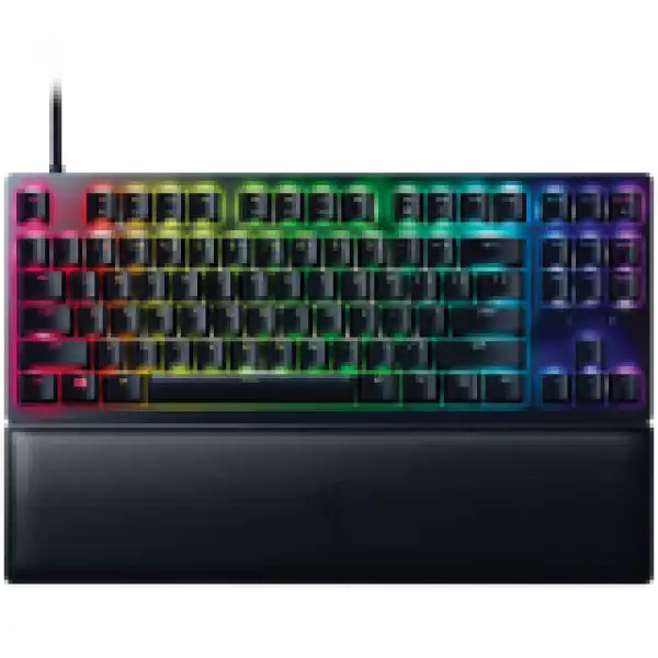Razer Huntsman V2 Tenkeyless, Optical Gaming Keyboard (Clicky Optical Switch), US Layout, Doubleshot PBT Keycaps, Sound Dampening Foam, Razer Chroma™ RGB, Up to 8000Hz polling rate, Aluminum matte top plate
