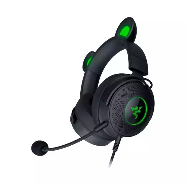 Razer Kraken Kitty V2 Pro, Gaming Wired Headset, Razer Chroma RGB, Stream Reactive Lighting, Docked Mode, 50 mm audio drivers, USB, Passive noise-canceling Microphone, Volume Control