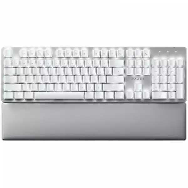 Razer Pro Type Ultra - US Layout, Wireless Mechanical Keyboard for Productivity, Razer Yellow Mechanical Switch, Bluetooth and Razer HyperSpeed (2.4GHz), Backlit keys (white LED), USB-C, Plush leatherette wrist rest, Soft-touch coating