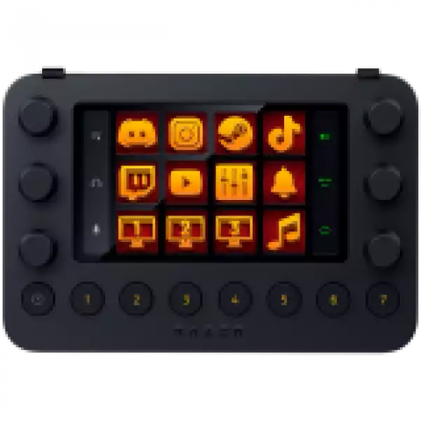 Razer Stream Controller, All-in-one Control Deck for Streaming, 12 Haptic Switchblade Keys, 6 Tactile Analog Dials, 2 Side LCD Screen, 8 Multi-Function Buttons, 2 meter USB-A to USB-C cable