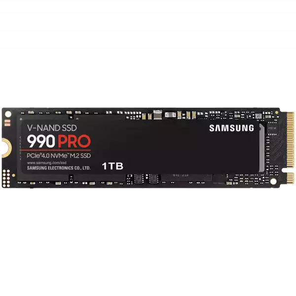 Samsung SSD 990 PRO 1TB PCIe 4.0 NVMe 2.0 M.2 V-NAND 3-bit MLC, 256-bit Encryption, Read 7450 MB/s Write 6900 MB/s 