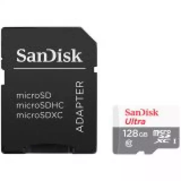 SANDISK Ultra microSDXC 128GB + SD Adapter 100MB/s Class 10 UHS-I- Tablet Packaging
