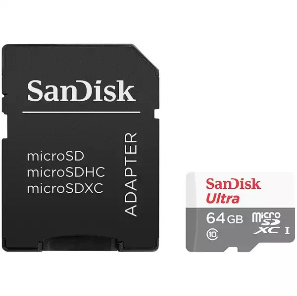 SANDISK Ultra microSDXC 64GB + SD Adapter 100MB/s Class 10 UHS-I- Tablet Packaging