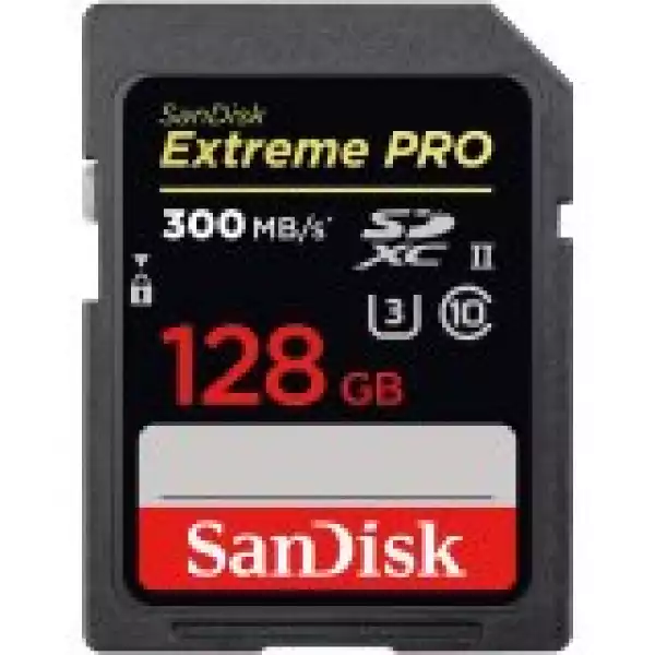 SanDisk Extreme PRO 128GB SDXC Memory Card up to 300MB/s, UHS-II, Class 10, U3, V90