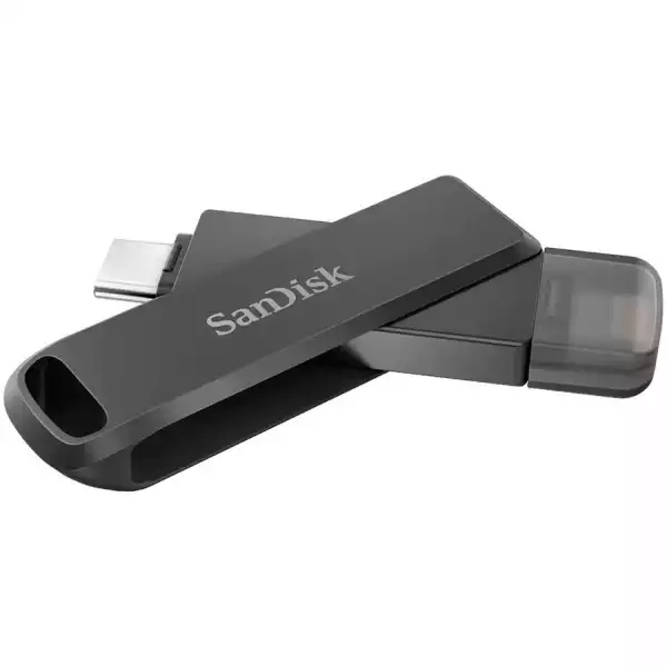 SANDISK iXpand Flash Drive Luxe 256GB - USB-C + Lightning - for iPhone, iPad, Mac, USB Type-C devices including Android