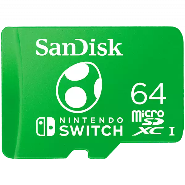 SanDisk Nintendo MicroSDXC UHS-I card for Nintendo Switch, Yoshi Edition- 64GB, Up to 100MB/s read; up to 90MB/s write