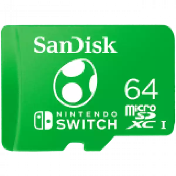 SANDISK Nintendo MicroSDXC UHS-I card for Nintendo Switch, Yoshi Edition- 64GB, Up to 100MB/s read up to 90MB/s write