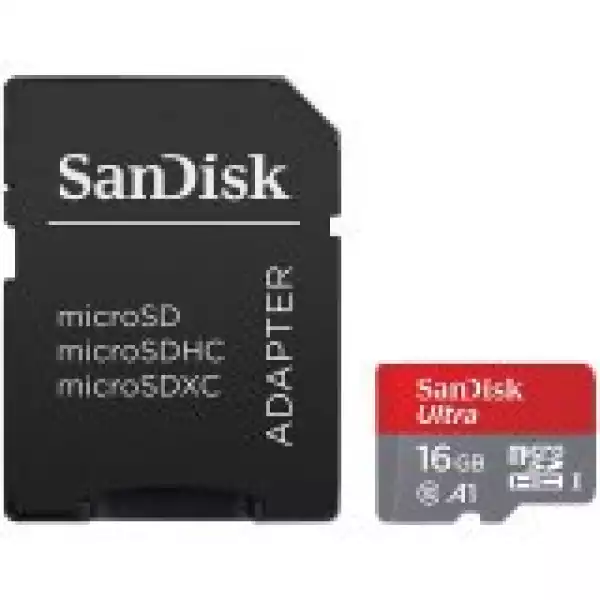SANDISK Ultra Android microSDHC 16GB + SD Adapter + Memory Zone App 98MB/s A1 Class 10 UHS-I