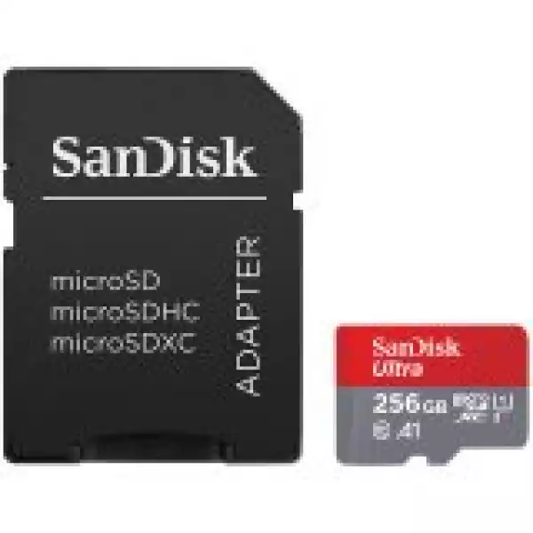 SANDISK Ultra Android microSDXC 256GB + SD Adapter + Memory Zone App 100MB/s A1 Class 10 UHS-I