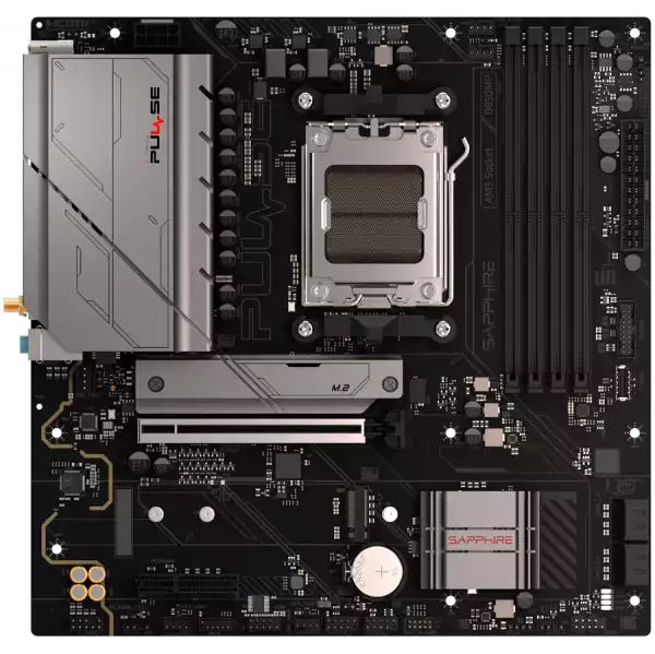 SAPPHIRE AMD B850M AM5 PULSE Ryzen R9/R7/R5, 4x DDR5 7600MHz, PCIE 4.0 x16, 1x M.2 Gen5, 1x M.2 Gen4, LAN 2.5 Gbps, WIFI6, USB, Micro-ATX SAPPHIRE AMD B850M AM5 PULSE Ryzen R9/R7/R5, 4x DDR5 7600MHz, PCIE 4.0 x16, 1x M.2 Gen5, 1x M.2 Gen4, LAN 2.5 Gbps, WIFI6, USB, Micro-ATX