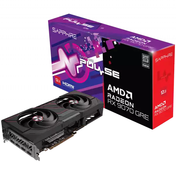 SAPPHIRE PULSE AMD RADEON RX 9070 GRE GAMING OC 12GB DUAL HDMI / DUAL DP SAPPHIRE PULSE AMD RADEON RX 9070 GRE GAMING OC 12GB DUAL HDMI / DUAL DP