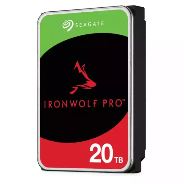 SEAGATE Ironwolf PRO Enterprise NAS HDD 20TB 7200rpm 6Gb/s SATA 256MB cache 8.9cm 3.5inch 24x7 for NAS RAID Rackmount systems BLK