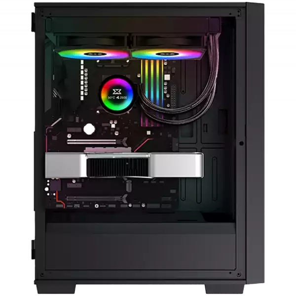 Шаси XIGMATEK Midi Tower,  ATX, 7 slots, USB 3.0, USB 2.0, Аудио интерфейс, Power Button, Reset Button, Индикатор - светодиод, PSU optional, Supports Liquid Cooling System, With Window, Removable Dust Filters, Черен