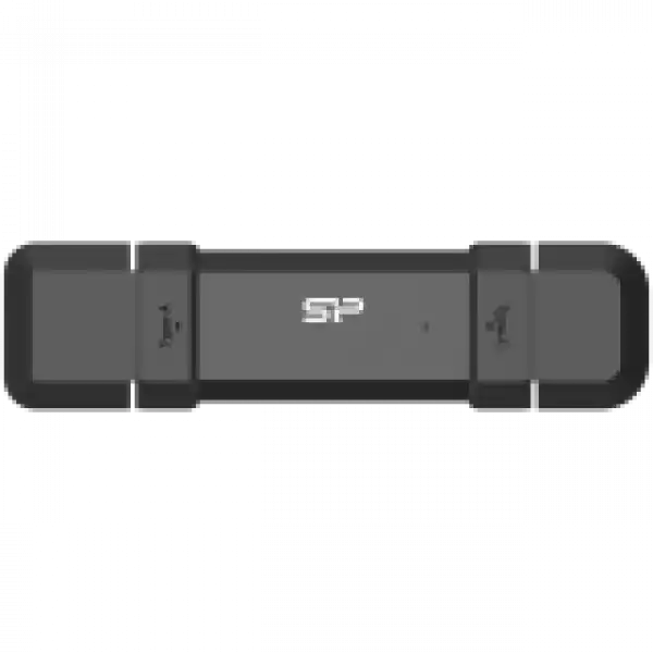 Silicon Power 1TB DS72 Dual USB-C/USB 3.2 Gen 2, Portable External SSD, Steam Deck and iPhone 15 Pro, R/W: up to 1050MB/s; 850MB/s, Black