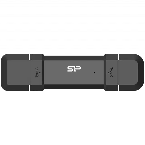 Silicon Power 1TB DS72 Dual USB-C/USB 3.2 Gen 2, Portable External SSD, Steam Deck and iPhone 15 Pro, R/W: up to 1050MB/s; 850MB/s, Black