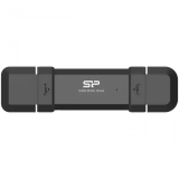 Silicon Power 500GB DS72 Dual USB-C/USB 3.2 Gen 2, Portable External SSD, Steam Deck and iPhone 15 Pro, R/W: up to 1050MB/s; 850MB/s, Black