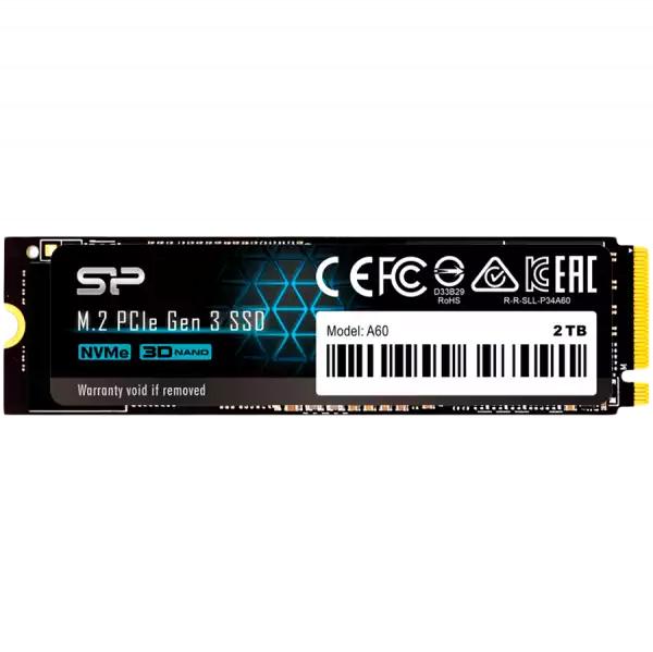 Silicon Power Ace - A60 2TB SSD PCIe Gen 3x4 PCIe Gen3 x 4 & NVMe 1.3, SLC Cache, HMB - Max 2200/1600 MB/s