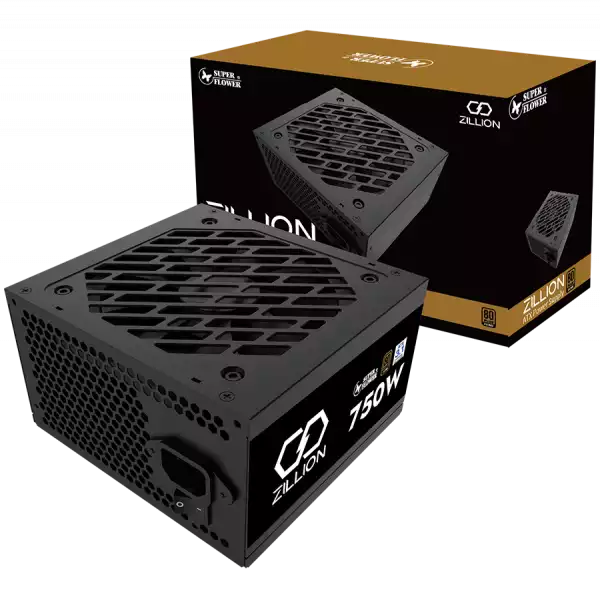 Super Flower Zillion DB Bronze 750W ATX 3.1 80 Plus Bronze, Flat Black Cables, 120mm Fan, 3 Year Warranty