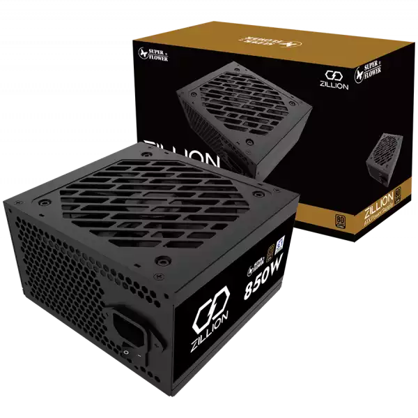 Super Flower Zillion DB Bronze 850W ATX 3.1 80 Plus Bronze, Flat Black Cables, 120mm Fan, 3 Year Warranty