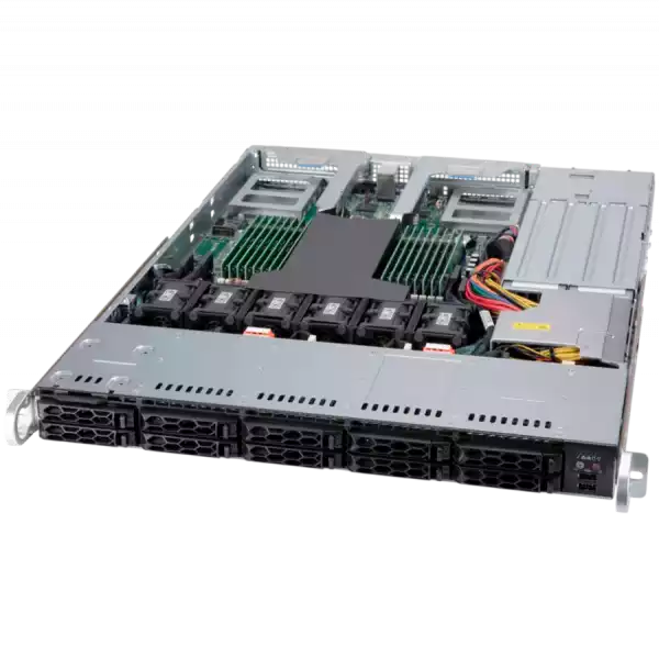 Supermicro assembled server based on AS-1114CS-TNR, Milan 7313P CPU, 4x 16GB DDR4, Micron 7450 MAX 400GB NVMe PCIe 4.0, AIOM 2Port 25GbE SFP28,Broadcom, AOM-TPM-9665V, 2x CBL-SAST-1219LP-85, 3x CBL-SAST-1222-85