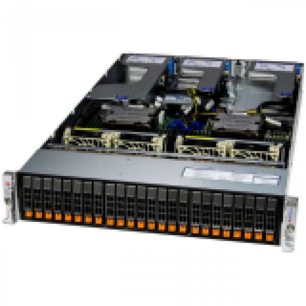 Supermicro assembled server based on AS-2125HS-TNR, 2x Genoa 9254 CPU, 24x 32GB DDR5-4800, 24x SSD 2.5