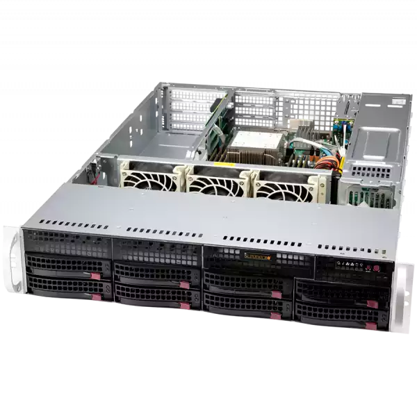 Supermicro assembled server based on SYS-520P-WTR-EU, ICX 4314 CPU, 8x 32GB DDR4-3200. 2x SSD 2.5