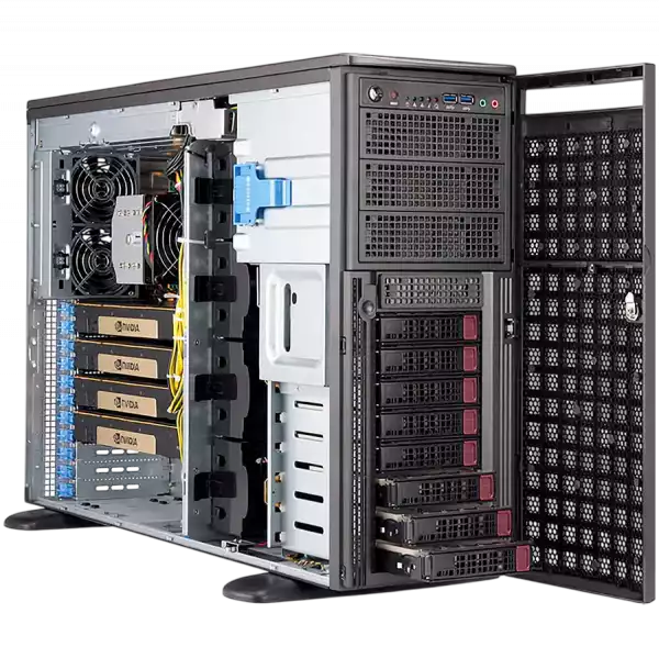 Supermicro assembled server based on SYS-540A-TR, ICX 4310 CPU, 6x 32GB DDR4-3200, 2x SSD 2.5