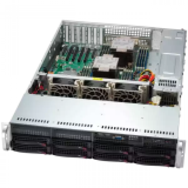 Supermicro assembled server based on SYS-621P-TR, 2x 6448Y 2P 32C CPU, 4x 16GB DDR5-4800, AOC-S3908L-H8IR-16DD-O, 2x HDD, 3.5