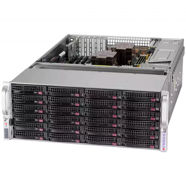 Supermicro assembled server based on SYS-640P-E1CR36H, 2x ICX 4310 CPU, 4x 16GB DDR4-3200, 6x HDD, 3.5