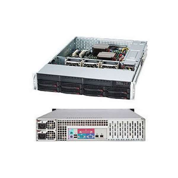 SUPERMICRO SuperChassis CSE-825TQ-R740LPB, 2U Rack-Mountable, 8x3.5