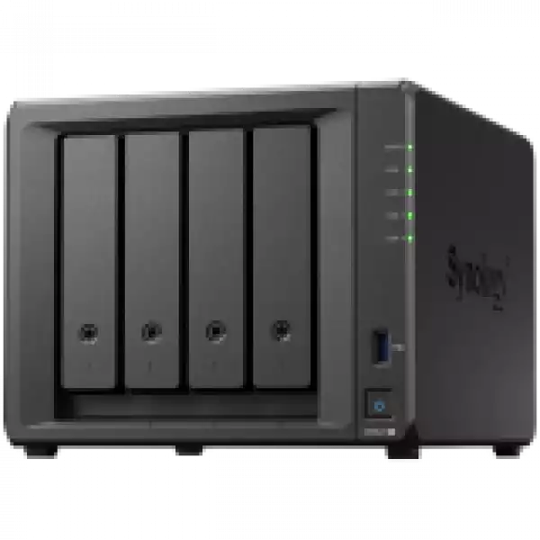 Synology DiskStation DS923+, Tower, 4-Bays 3.5'' SATA HDD/SSD, 2 x M.2 2280 NVMe SSD slot, CPU AMD R1600 2-core 2.6 (base) / 3.1 (turbo) GHz, 4 GB DDR4 ECC, 2x RJ-45 1GbE LAN Port; 2x USB 3.2; eSATA port; 2.24 kg; 3yr warranty