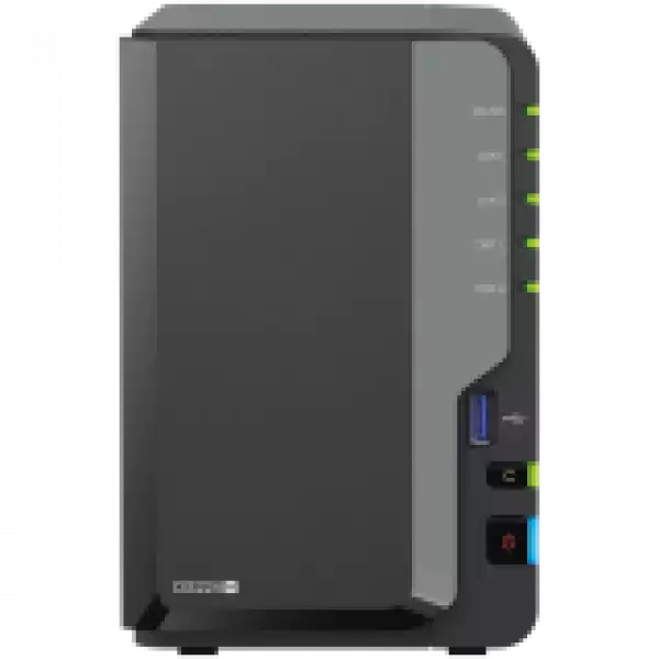 Synology DS224+,Tower, 2-bays 3.5'' SATA HDD/SSD, CPU Intel Celeron J4125 4-core (4-thread) 2.0 GHz, burst up to 2.7 GHz; 2GB DDR4 (expandable up to 6 GB) ; 2 x RJ-45 1GbE LAN Ports; 2x USB 3.2 Gen 1; 1.3 kg; 2yr warranty