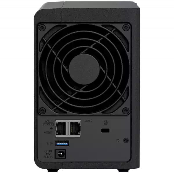 Synology DS225+, Tower, 2-bays 3.5'' SATA HDD/SSD, CPU Inte Celeron J4125 4-core (4-thread) 2.0 GHz, burst up to 2.7 GHz, 2 GB DDR4 non-ECC (expandable up to 6 GB), 1xRJ-45 1GbE LAN, 1xRJ-45 2.5 GbE LAN, 2xUSB 3.2 Gen 1, 1.3 kg, 3yr warranty