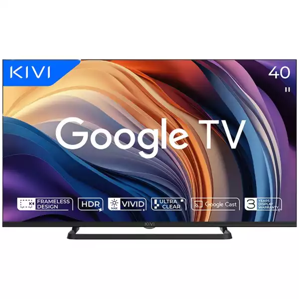 Телевизор TV KIVI 40F710QB 40'' LED FHD Google TV, Dolby Audio, HDR, Max Vivid