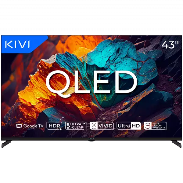 Телевизор TV KIVI 43U720QB 43'' QLED 4K Google TV, Dolby Audio, Max Vivid, HDMI 2.1