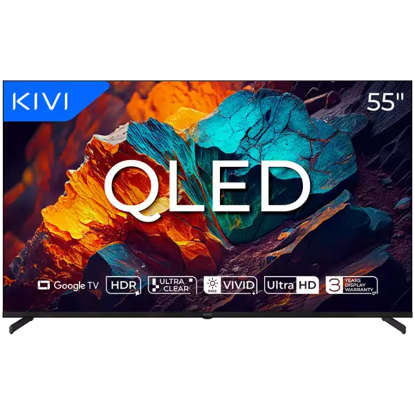 Телевизор TV KIVI 55U720QB 55'' QLED 4K Google TV, Dolby Audio, Max Vivid, HDMI 2.1