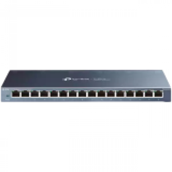 TP-Link TL-SG116P 16-Port Gigabit Desktop Switch with 16-Port PoE+, 802.3at/af, 120 W PoE Power, Desktop Steel Case, Extend Mode for 250m PoE Transmitting, Priority Mode for Port1-4, Isolation Mode, PoE Auto Recovery, Intelligent Power Management