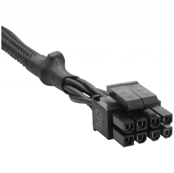Type 4 Sleeved black 8-pin (4+4) ATX12V/EPS12V Cable, compatible with all CORSAIR type 4 pin out PSU