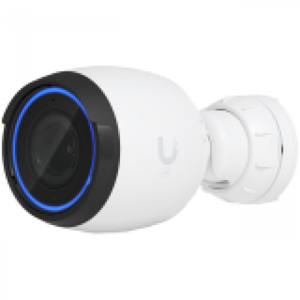 UBIQUITI G5 Pro; 4K (8MP) video resolution; 3x optical zoom; 25 m (82 ft) IR night vision; AI event detections; Record audio with an integrated microphone; Connect and power using PoE; Weatherproof (outdoor exposed).