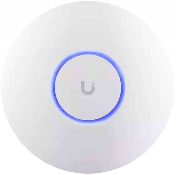 UBIQUITI U6+, WiFi 6, 4 spatial streams, 140 m² (1,500 ft²) coverage, 300+ connected devices, Powered using PoE, GbE uplink.