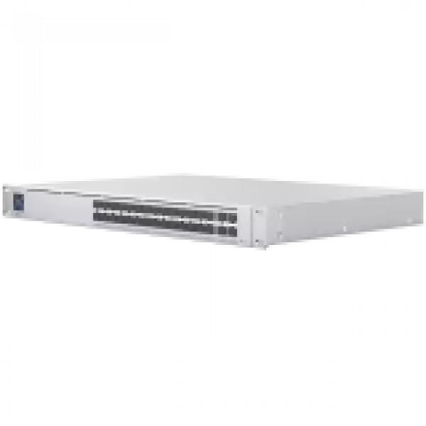 UBIQUITI Hi-Capacity Aggregation; (28) 10G SFP+ ports; (4) 25G SFP28 ports; DC power backup-ready; Layer 3 switching.