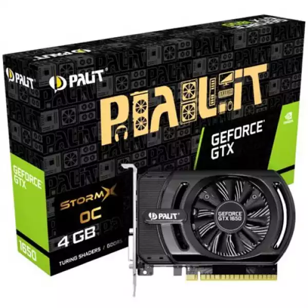 VC Palit nVidia GTX1650 StormX OC 4GB GDDR5 , 128bit, DVI, HDMI, part# NE51650S06G1-1170F VC Palit nVidia GTX1650 StormX OC 4GB GDDR5 , 128bit, DVI, HDMI, part# NE51650S06G1-1170F