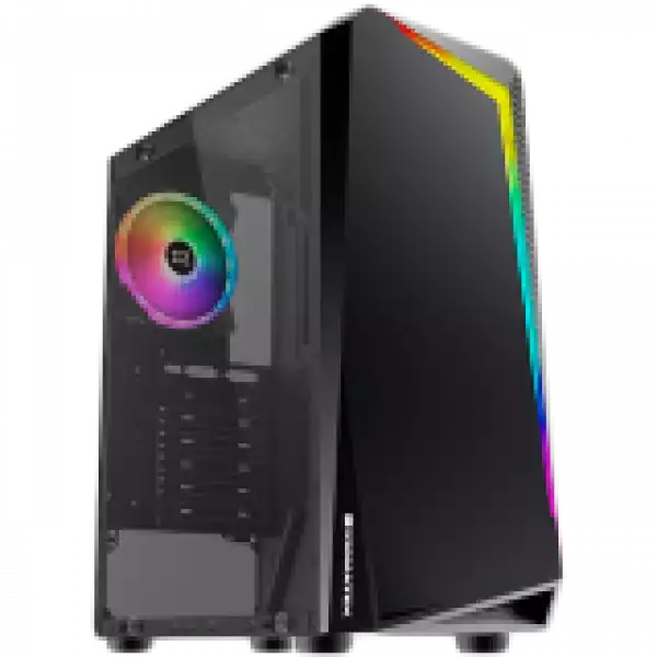 Xigmatek Vortex EN46171, ATX/M-ATX/Mini ITX, USB3.0x1+USB2.0x2, Rainbow LED Front Panel, Left Tempered Glass, Rear SYNC XCR120 Fan
