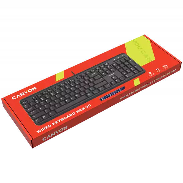 CANYON keyboard HKB-20 EN/BG Velvet Wired  Black