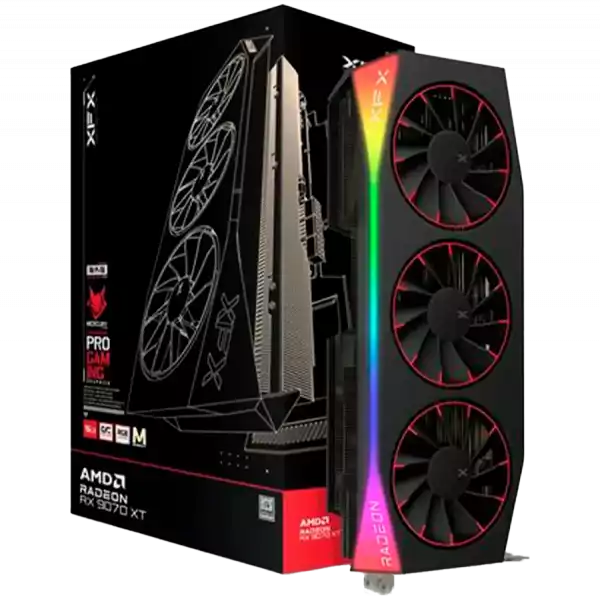 XFX Mercury AMD Radeon RX 9070XT OC Magnetic Air Edition with RGB 16GB GDDR6 HDMI 3xDP, AMD RDNA 4 XFX Mercury AMD Radeon RX 9070XT OC Magnetic Air Edition with RGB 16GB GDDR6 HDMI 3xDP, AMD RDNA 4