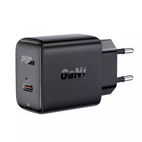 Acefast Универсално зарядно за стена Charger Wall GaN PD30W - A21 - USB-C x 1, Black