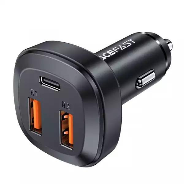Acefast зарядно за кола Fast Charger Car PD3.0 66W - B9 - USB-C x 1, USB-A x 2, Black